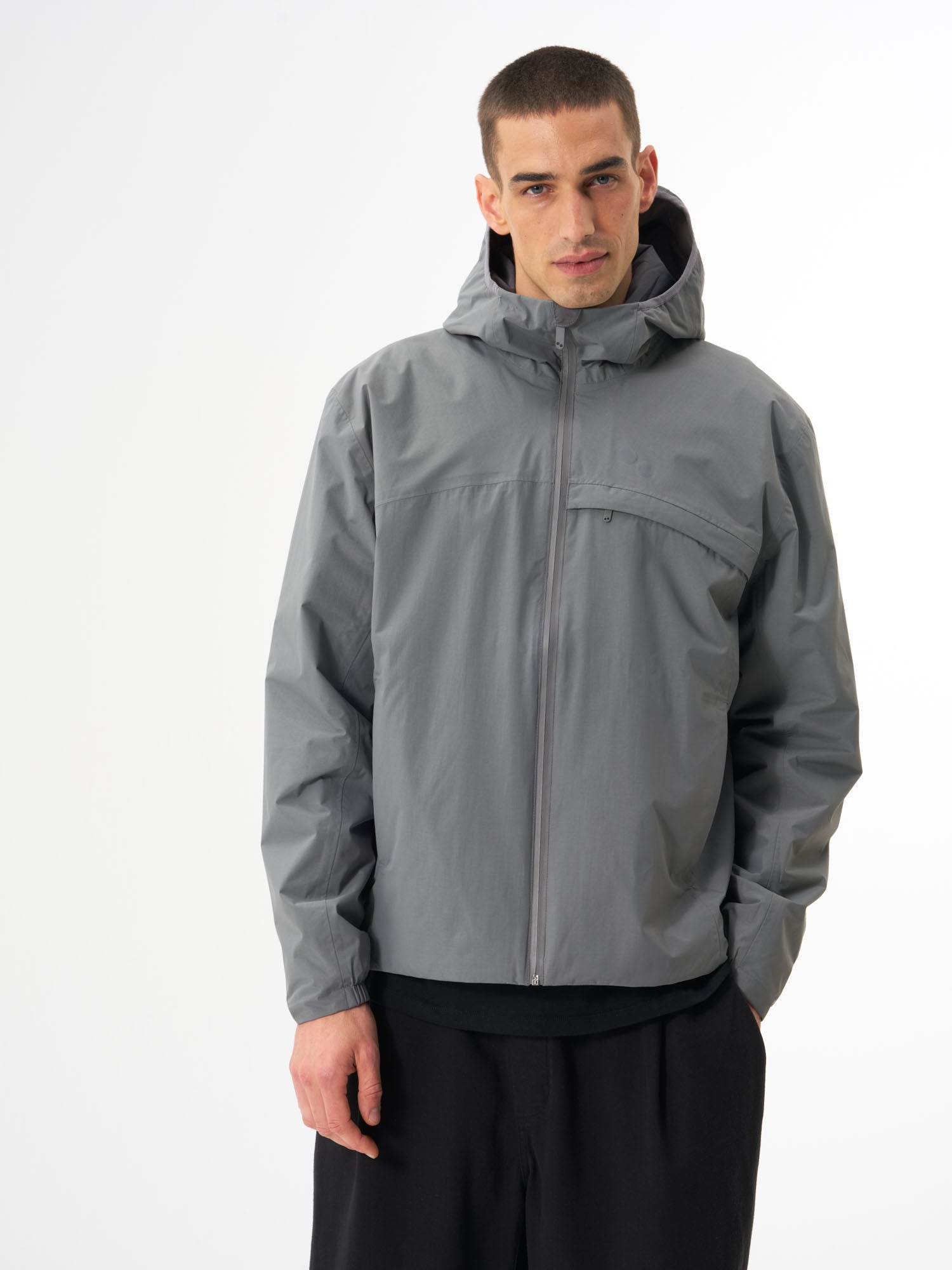 Grey hooded jacket men's best sale