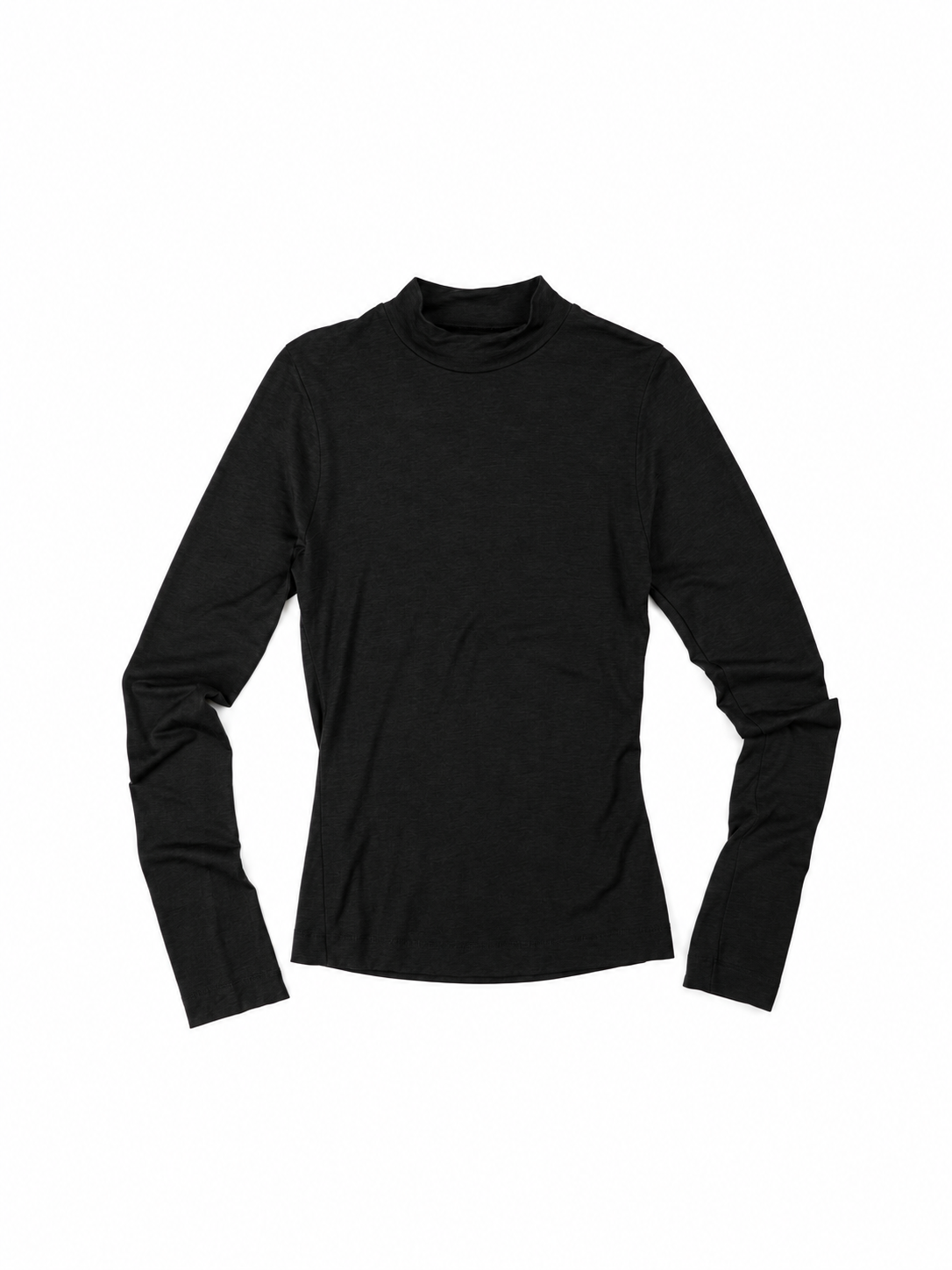 Mock Neck Longsleeve Merino - Sheep Black (Female)