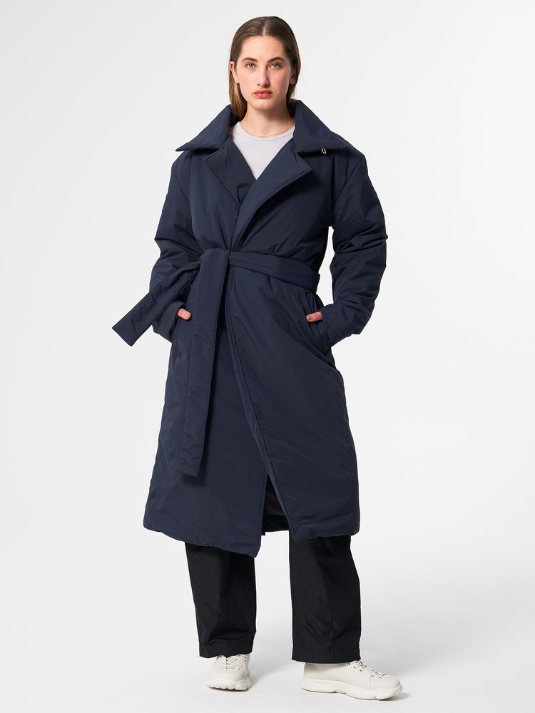 Pinqponq Padded Trench Coat - Fjord Navy (Unisex)