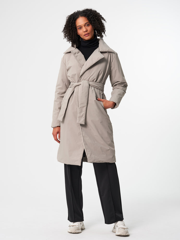 Pinqponq Padded Trench Coat - Cement Taupe (Unisex)