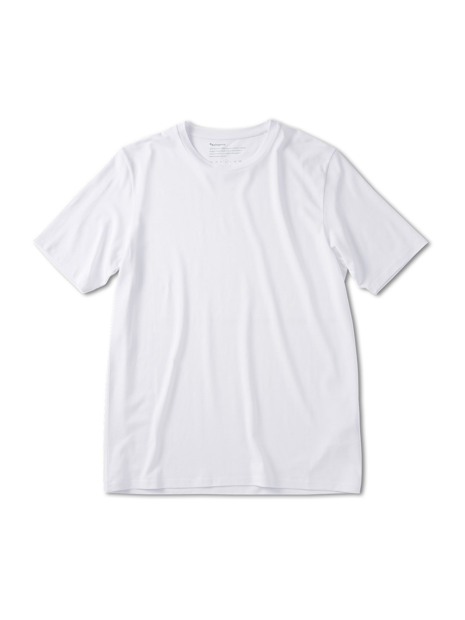pinqponq-Tshirt-Tencel-Cotton-Men-Iconic-Wooden-White-front