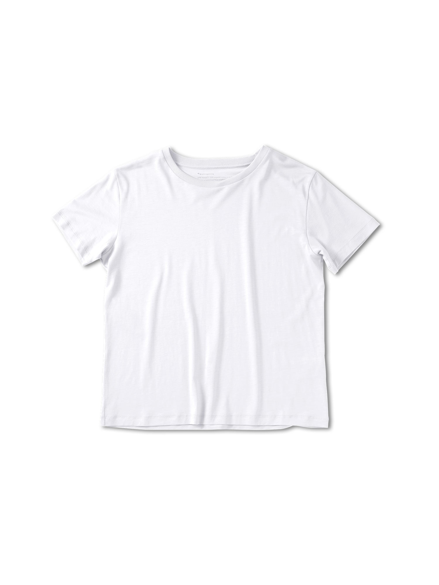 pinqponq-Tshirt-Tencel-Cotton-Women-Tone-Wooden-White-front