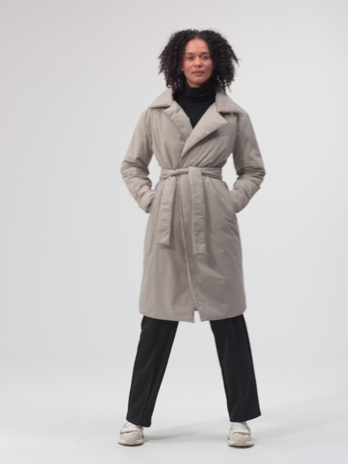 Padded Trench Coat - Cement Taupe (Unisex) – pinqponq