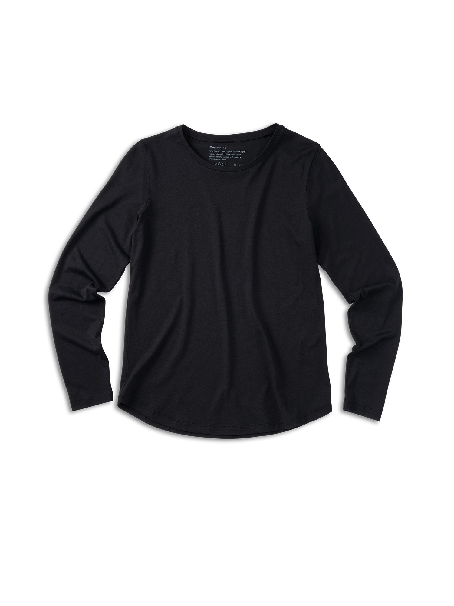 black long sleeve cotton women's t shirts