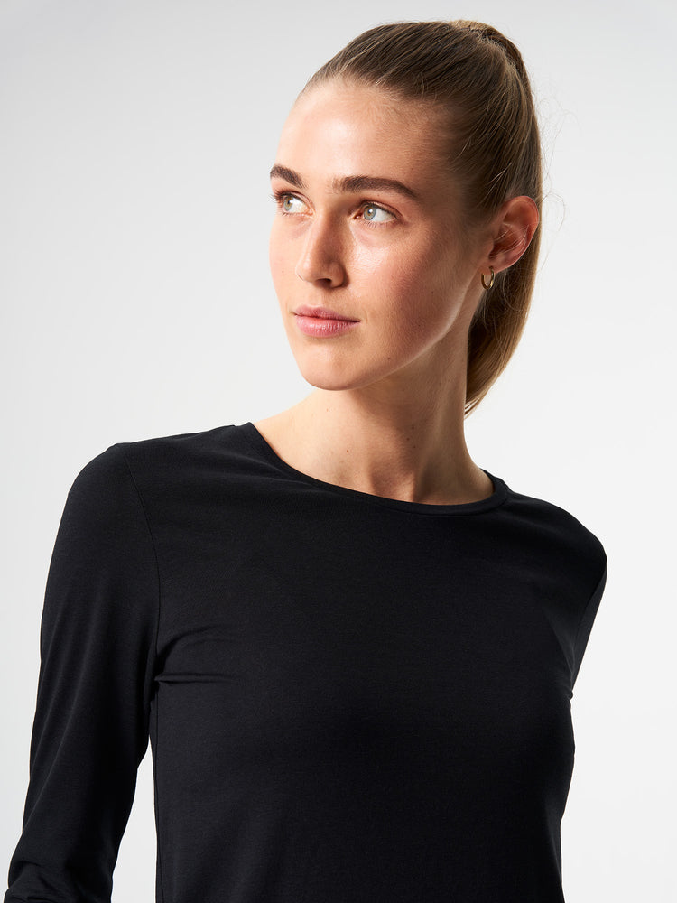 Pinqponq Longsleeve TENCEL™ - Wooden Black (Female)