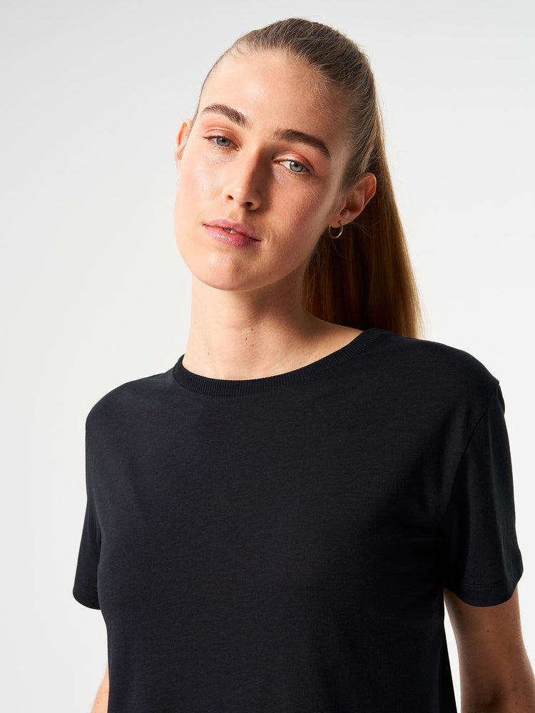 Pinqponq T-Shirt TENCEL™ - Wooden Black (Female)